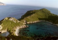 Uitzicht baai Agios Georgios Noord Corfu