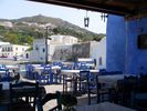 the inside of a kafenion on the squire of Skala Patmos