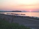 Gezicht op Rethymnon bij zonsondergang