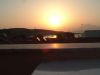 zonsopgang gezien vanaf balkon pension Dryoussa, Pythagorion